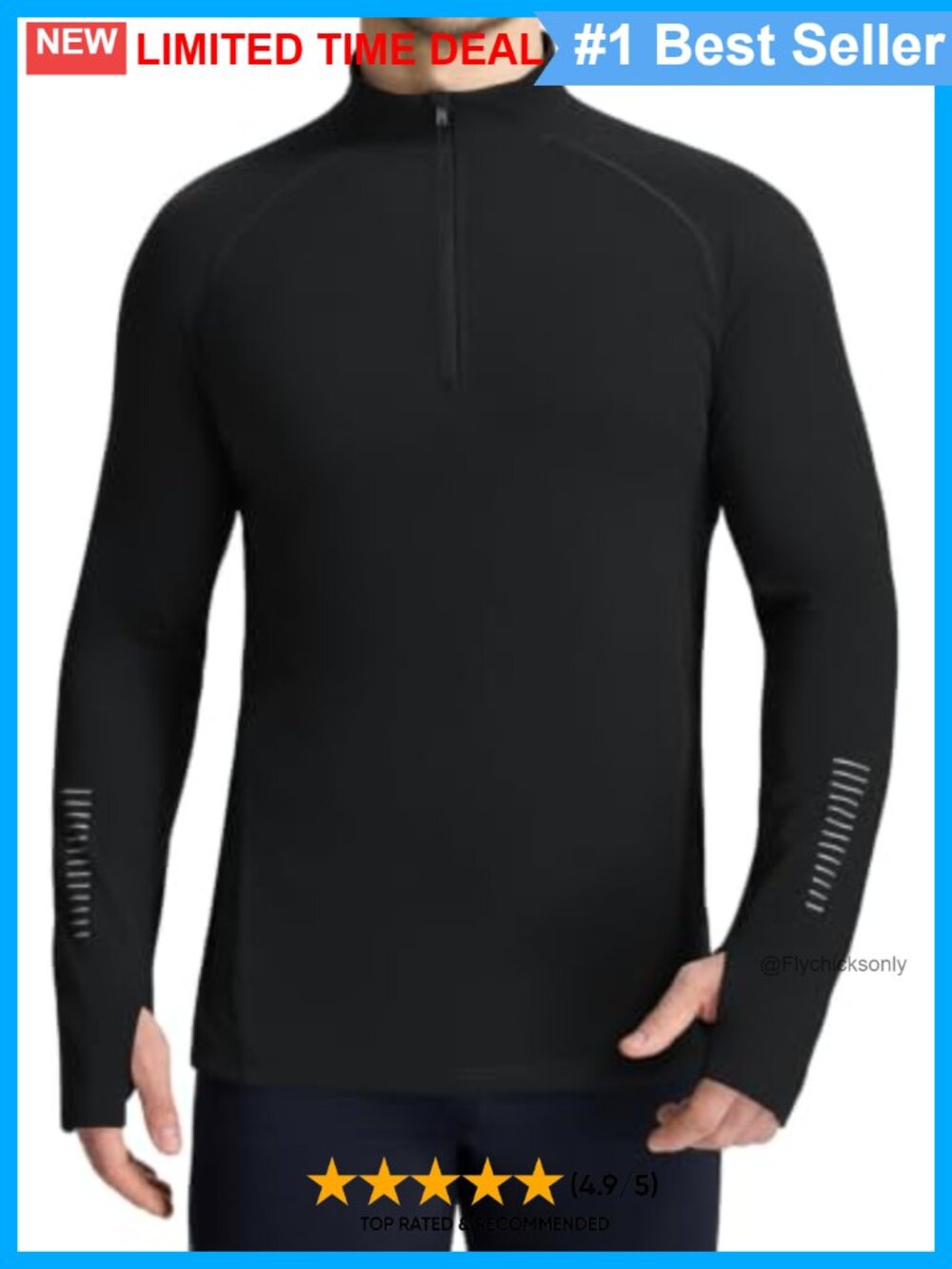 Men's Thermal Base Layer Shirt Long Sleeve Half Zip Fleece Lined